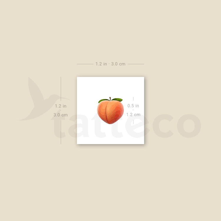 Peach Emoji Temporary Tattoo - Set of 3