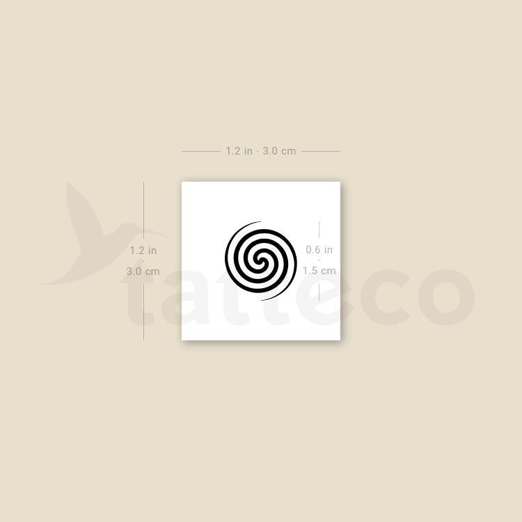 Little Fermat's Spiral Temporary Tattoo - Set of 3