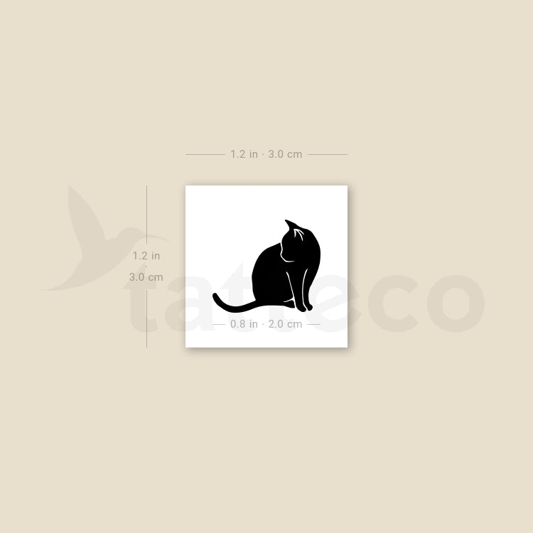 Black Cat Temporary Tattoo - Set of 3