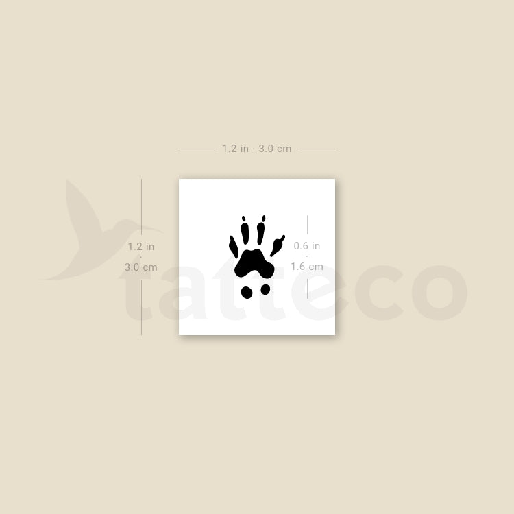 Squirrel Front Paw Print Temporary Tattoo - Set of 3