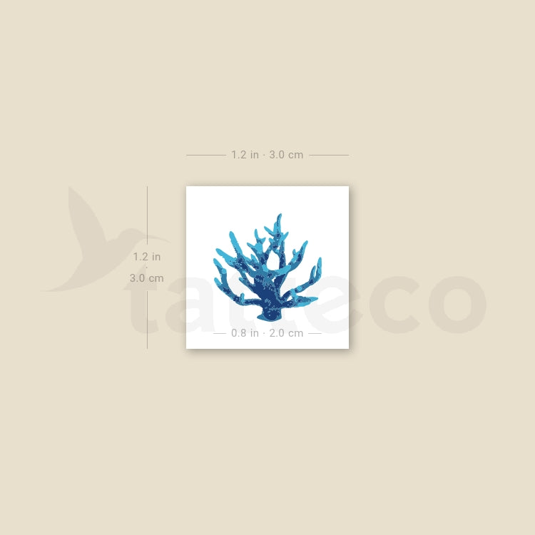 Blue Coral Temporary Tattoo - Set of 3