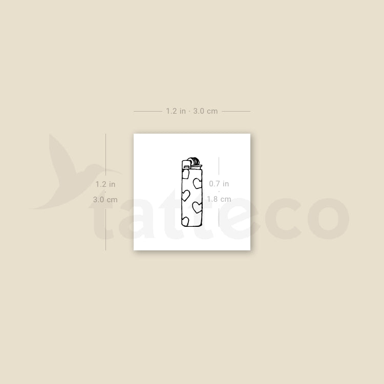 Lighter Temporary Tattoo - Set of 3