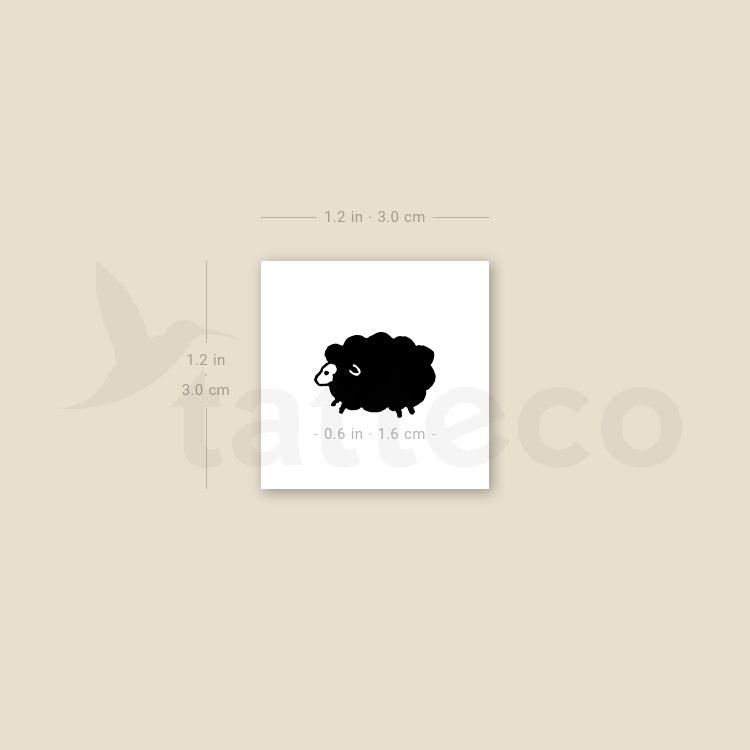 Little Black Sheep Temporary Tattoo - Set of 3