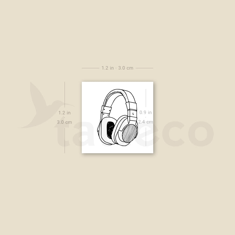 Tatuaje temporal de auriculares - Juego de 3