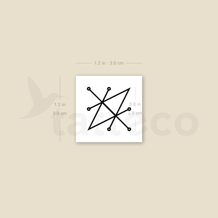 Tatuaje temporal del sigilo de Saturno (juego de 3)