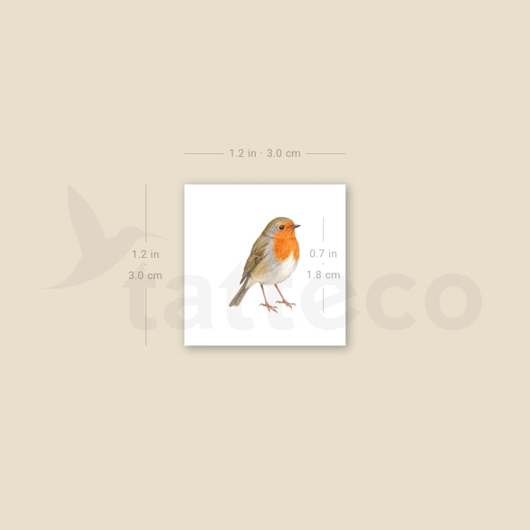 Watercolor Robin Temporary Tattoo - Set of 3