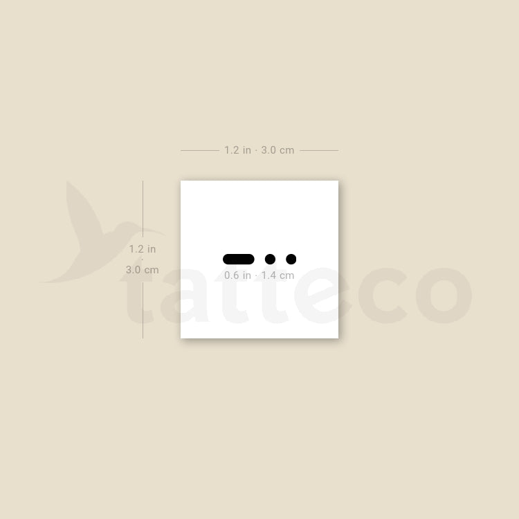 Morse Code U Temporary Tattoo - Set of 3