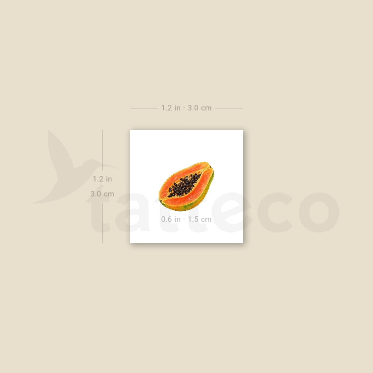Papaya Slice Temporary Tattoo - Set of 3
