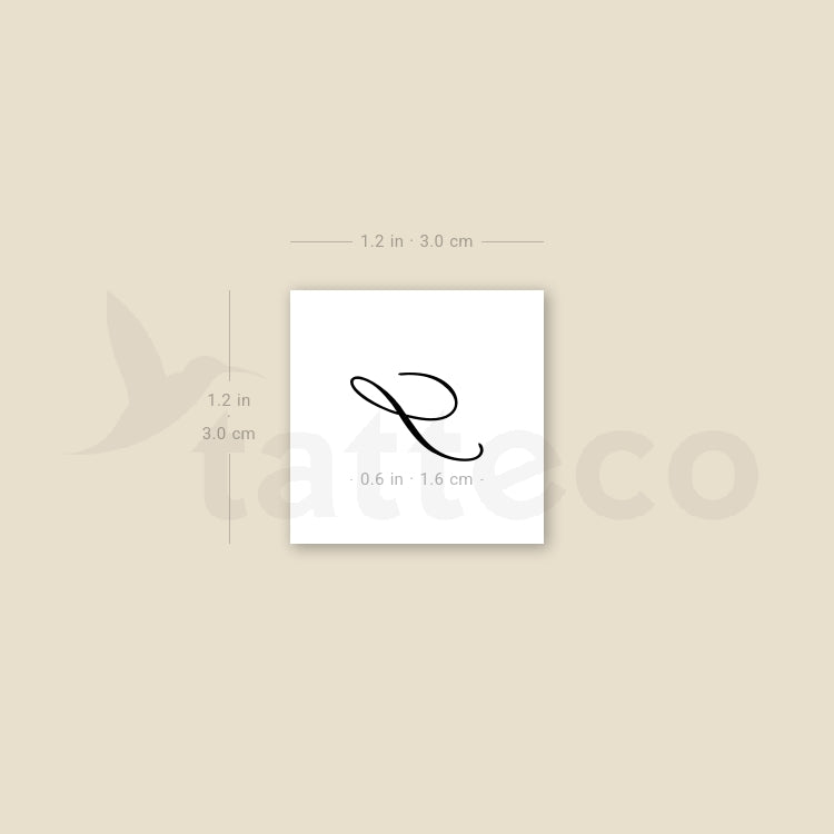 Letter S Script Temporary Tattoo - Set of 3