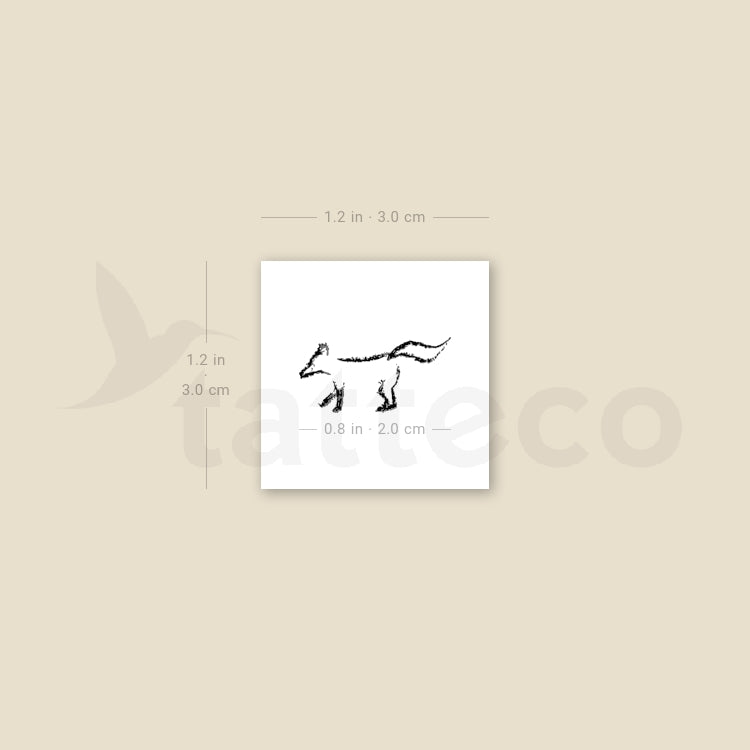 Minimalist Fox Temporary Tattoo - Set of 3