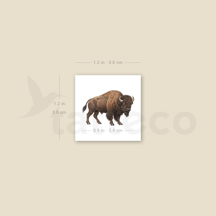 Watercolor Bison Temporary Tattoo - Set of 3