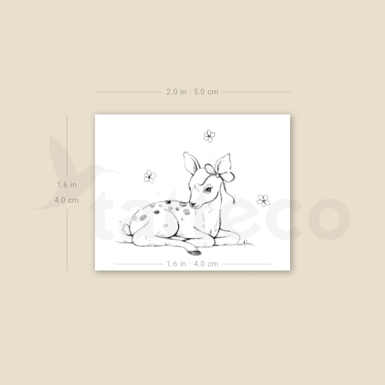 Fawn By Stefano Mazza Temporary Tattoo - Set of 3