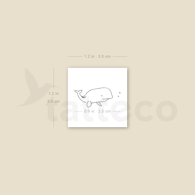 Minimalist Whale Temporary Tattoo - Set of 3