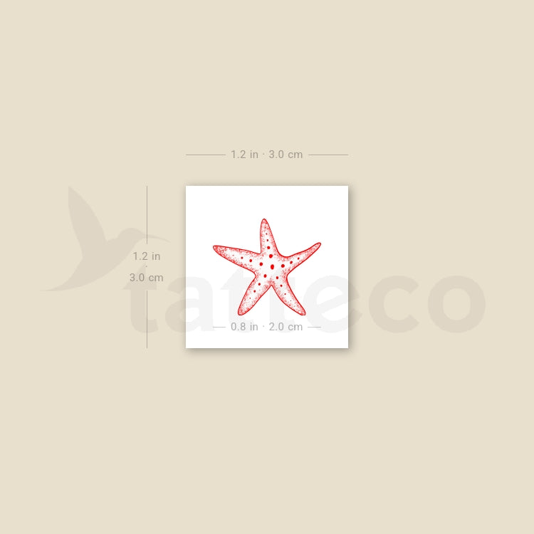 Red Sea Star Temporary Tattoo - Set of 3
