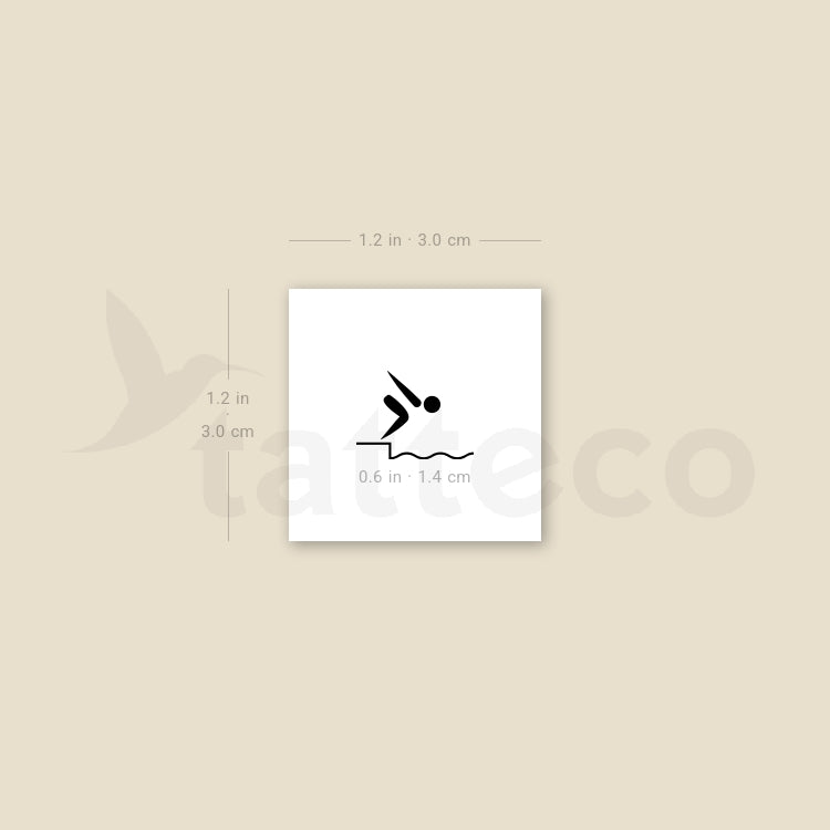 Swimming Symbol Temporary Tattoo - Set of 3