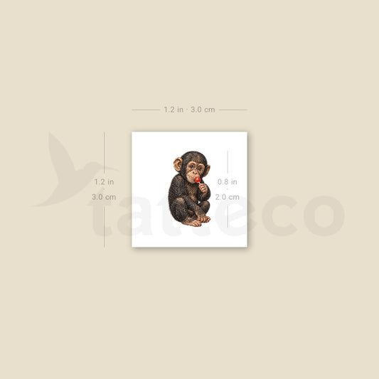 Baby Monkey Temporary Tattoo - Set of 3