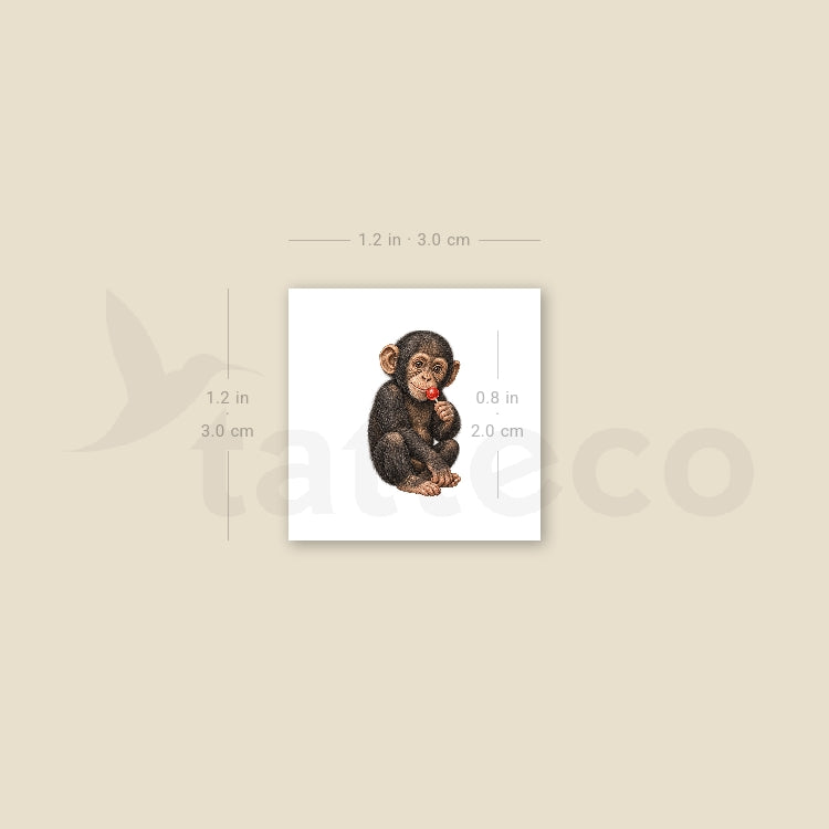 Baby Monkey Temporary Tattoo - Set of 3