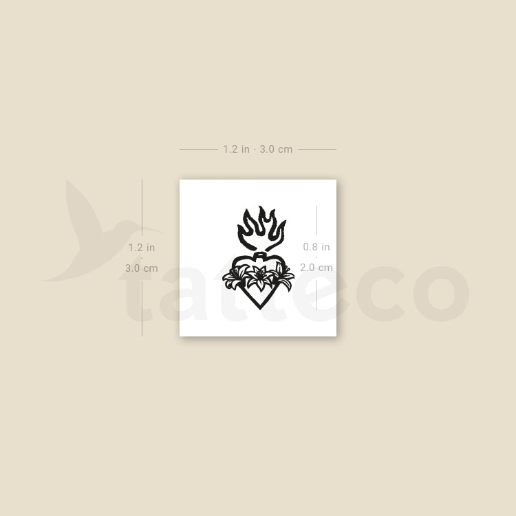 Chaste Heart Of Joseph Temporary Tattoo - Set of 3