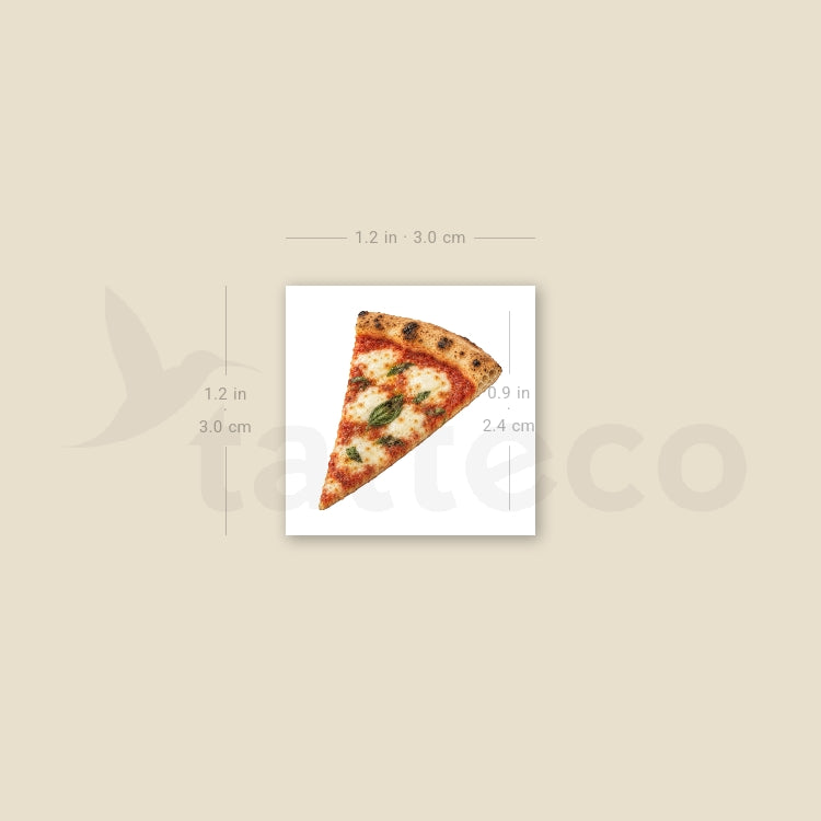 Pizza Marguerita Slice Temporary Tattoo - Set of 3