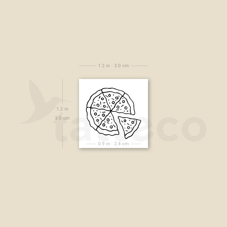 Sliced Pizza Temporary Tattoo - Set of 3