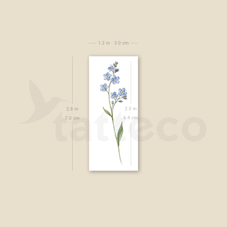 Dainty Forget-me-not Temporary Tattoo - Set of 3