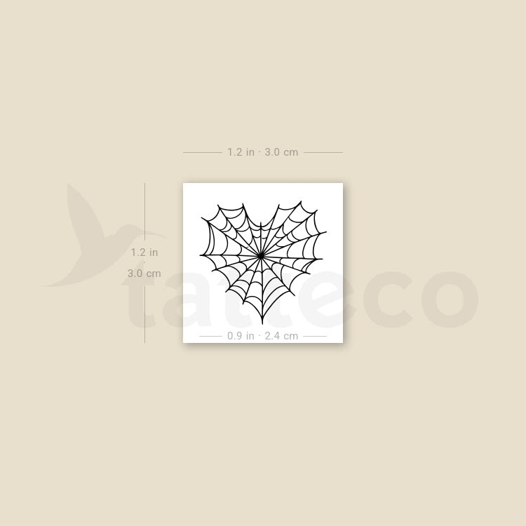 Heart Shaped Spiderweb Temporary Tattoo - Set of 3