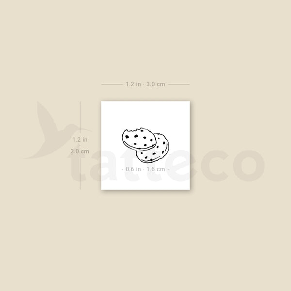 Chocolate Chip Cookies Temporary Tattoo - Set of 3