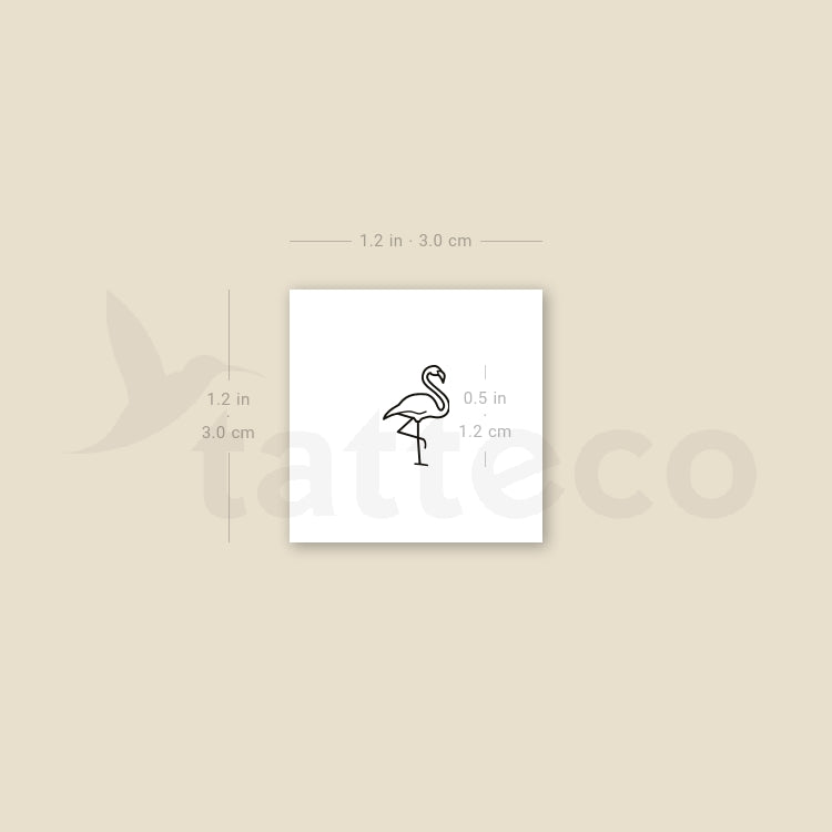 Tiny Flamingo Temporary Tattoo - Set of 3