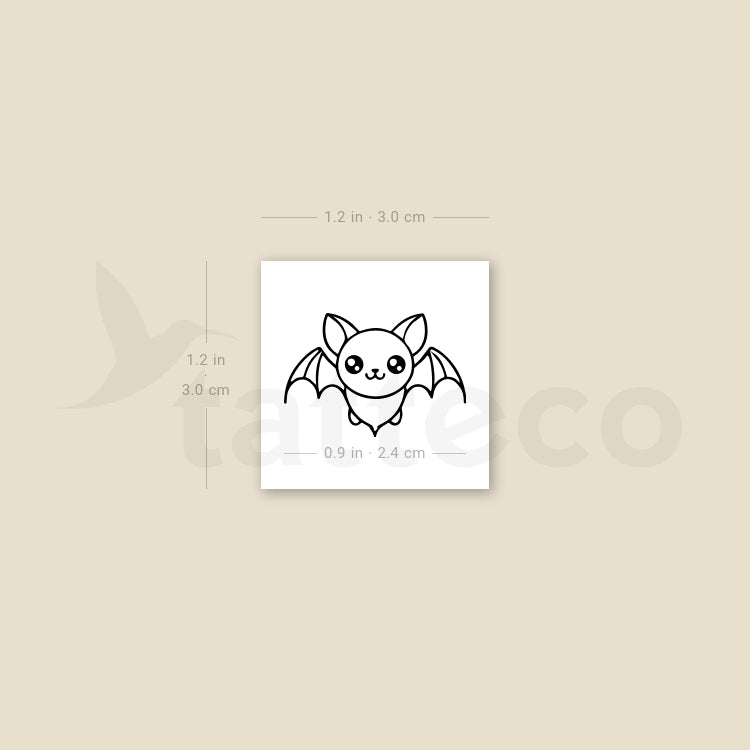 Tiny Bat Temporary Tattoo - Set of 3