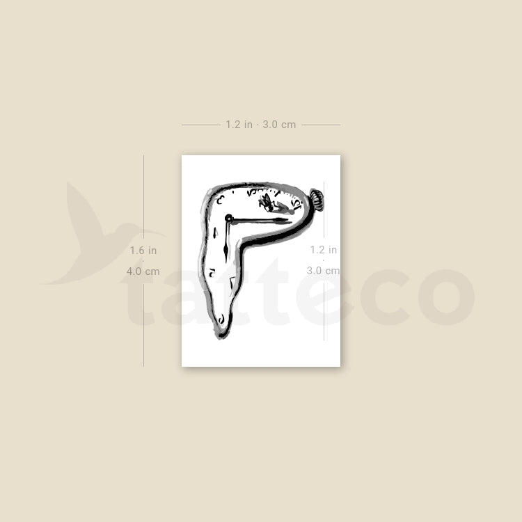 Melting Clock Temporary Tattoo - Set of 3
