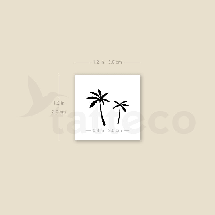 Tatuaje temporal de palmeras - Juego de 3