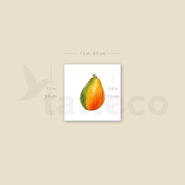 Realistic Papaya Temporary Tattoo - Set of 3