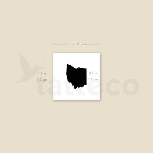 Ohio Map Temporary Tattoo - Set of 3