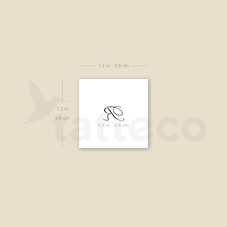 Script R Temporary Tattoo - Set of 3