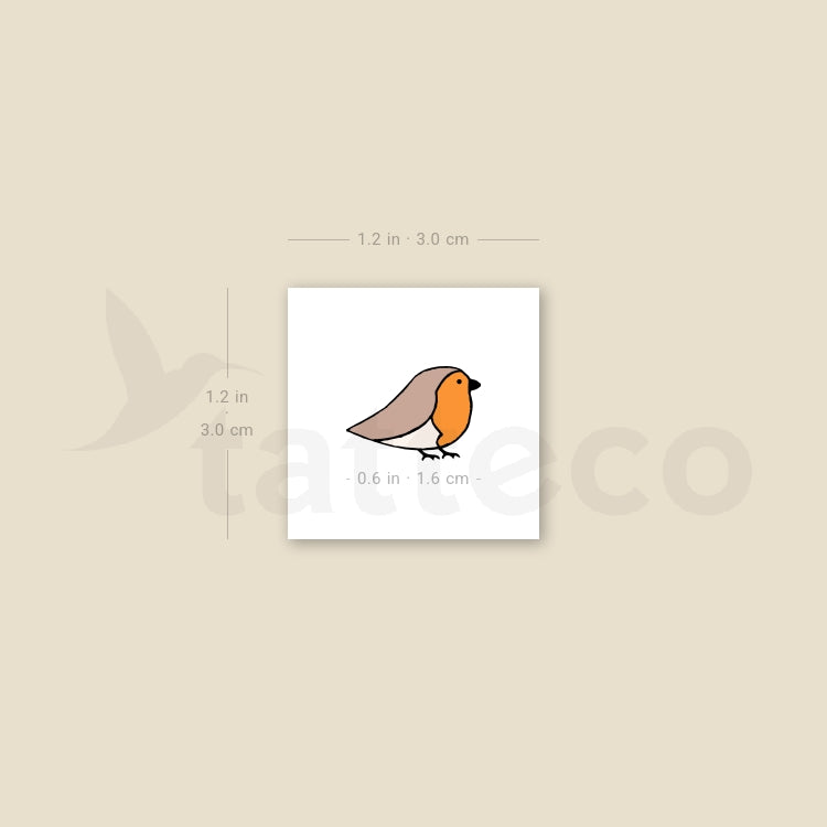 Little Robin Bird Temporary Tattoo - Set of 3