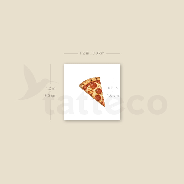 Pepperoni Pizza Slice Temporary Tattoo - Set of 3