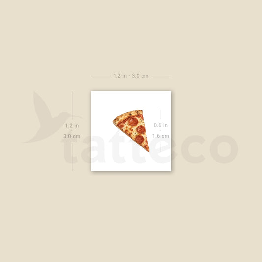 Pepperoni Pizza Slice Temporary Tattoo - Set of 3