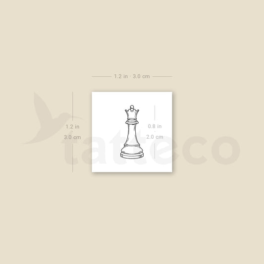 Chess Queen Temporary Tattoo - Set of 3