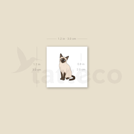 Siamese Cat Temporary Tattoo - Set of 3