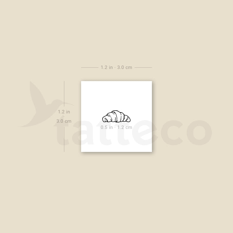 Tiny Croissant Temporary Tattoo - Set of 3