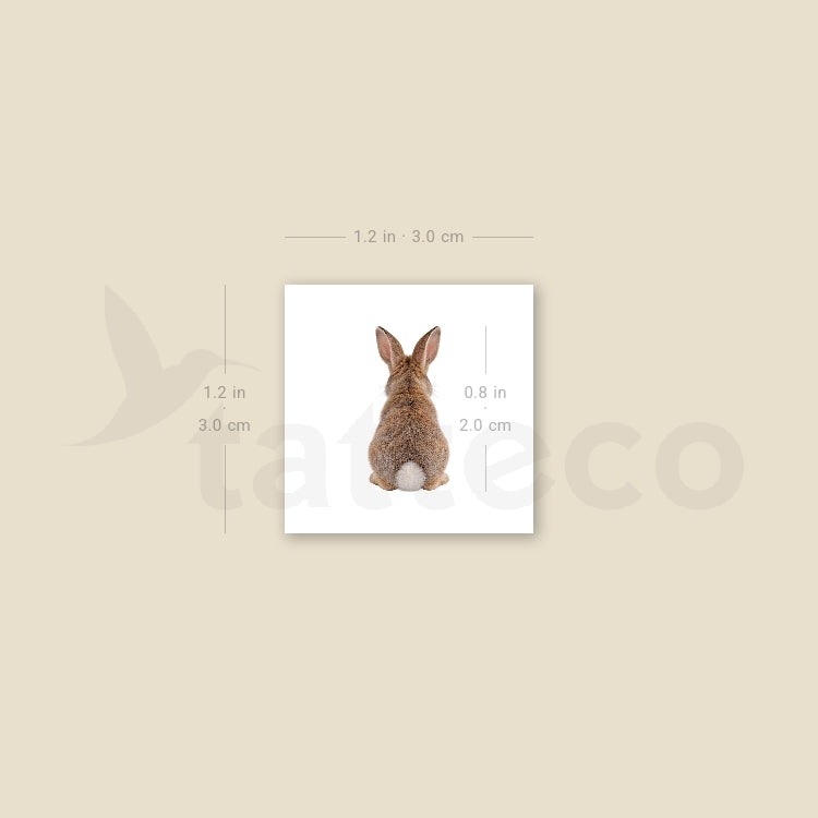 Baby Rabbit Back Temporary Tattoo - Set of 3