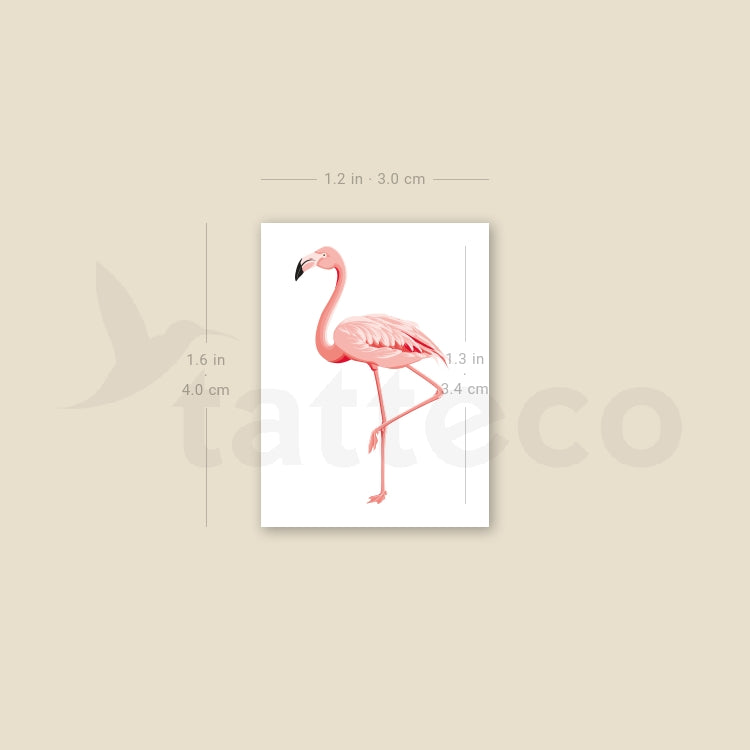 Pink Flamingo Temporary Tattoo - Set of 3