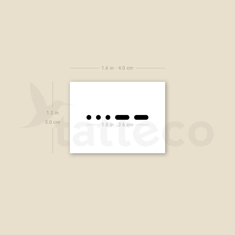 Tatuaje temporal de código Morse 7 (juego de 3)