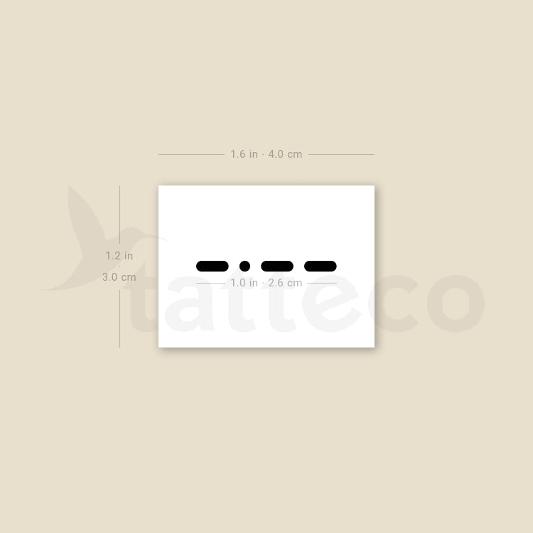 Morse Code Q Temporary Tattoo - Set of 3