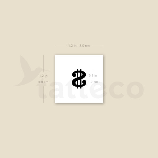Dollar Sign Temporary Tattoo - Set of 3