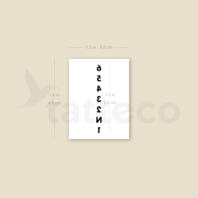 1N23456 Temporary Tattoo - Set of 3