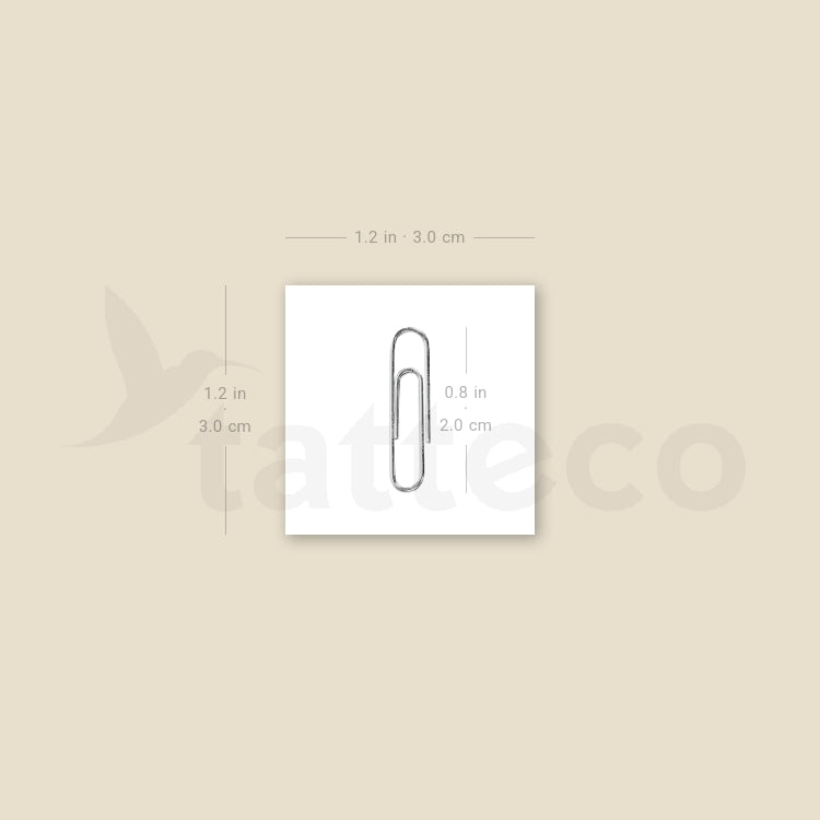 Realistic Paper Clip Temporary Tattoo - Set of 3
