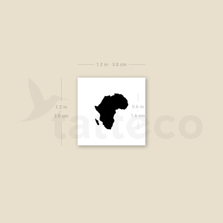 Tatuaje temporal pequeño de mapa de África (juego de 3)