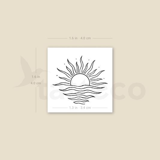 Rising Sun Temporary Tattoo - Set of 3