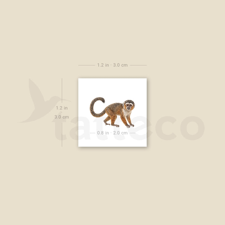 Titi Monkey Temporary Tattoo - Set of 3